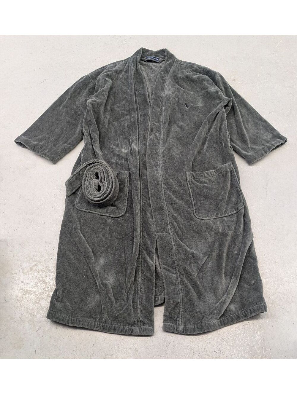 Polo Ralph Lauren Small Pony Gray Bathrobe with Belt